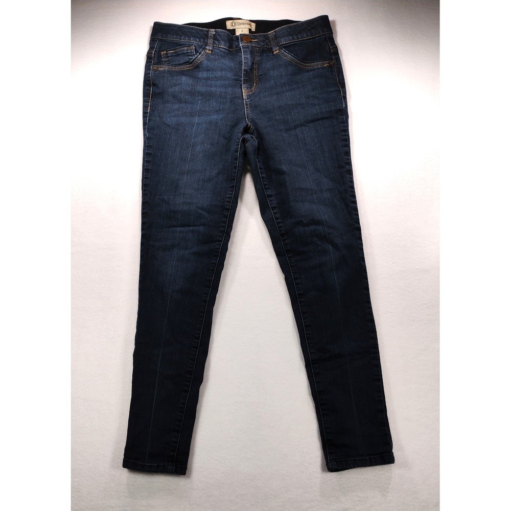 Democracy Ab Technology Skinny Jeans Indigo‎ Dark Wash Womens 6 Elastic Waist